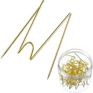 Geyoga Fabric Panel Wall Wire Hooks Cubicle Hooks with Clear Storage Box for Interior Exterior Decor for Picture Home School Office DIY (Gold,36 Pcs)