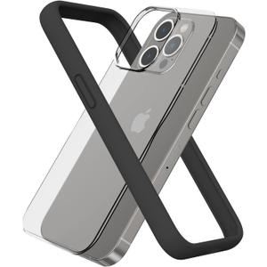 Compatible with iPhone 13 Pro Max Bumper Case 6.7 inch, [Raised Edge Protection][Anti-Silp][Anti-Fingerprint] Soft Slim Protective Frame Bumper Cover Case Come with Hard PC Backplate(Black)