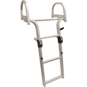 Extreme Max 3006.8884 Wide Entry Deluxe Aluminum Folding Dock & Pontoon Ladder - 3-Step