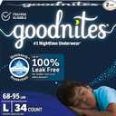 Goodnites Boys' Nighttime Bedwetting Underwear, Size Large (6895 lbs), 34 Ct (2 Packs of 17)