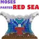 A Prayer Gift, Jesus Series-Moses parted The Red Sea Mini Figurine, Bible Story w/lego, Jesus Toy, Christmas Party Gift, Nativity Building Set for Aged 14+, For Teens and Adults (904Pcs/7.7x3.6x6inch)