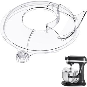 Pouring Shield for KitchenAid 6-7Qt Bowl Lift Stand Mixer (for Stainless Steel Bowls Only), Splash Guard Mixers Bowl Cover for Kitchen aid Accessories and Attachments (Clear)