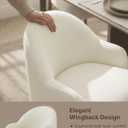 KISLOT Upholstered Dining Chairs Set of 2 with Caster, Pre-Assembled, Ivory