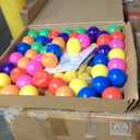 Train-Themed Kids Inflatable Bouncy Castle Slide & Basketball Hoop w/950W Blower, With Balls, Overall Dimensions: 15.5ft x 12ft x 8ft
Dimensions of Jumping Area: 82.5" x 65"