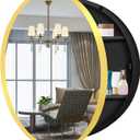 26 Inch Round Medicine Cabinet with Mirror, Gold Bathroom Medicine Cabinet for Wall Metal Framed, Surface Mount Only Circular Storage Cabinet with Vanity Mirror