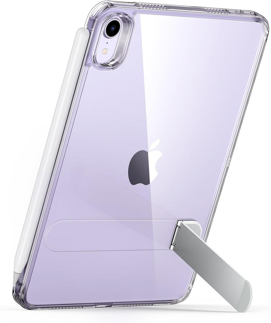 ESR for iPad mini 7 A17 Pro Case, iPad mini 7th/6th Generation Case with Stand(2024/2021), 3 Stand Modes, Slim and Light, Drop Safe, Supports Pencil Pro & Pencil (USB-C), Boost Kickstand Cover, Clear