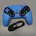 Dinosoo RGB Wireless Controller for PS5/PlayStation 5 PC, Bluetooth Controller with Turbo, Macro, Dynamic Vibration, 6-Axis Motion Control, 3.5mm Audio Jack, 1000mAh Battery, Speaker - Blue
