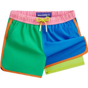 maamgic Boys Swim Trunks with Compression Liner Vintage Swim Shorts Toddler Swimsuit