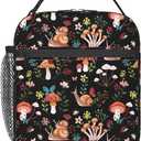 Gianlaima Mushroom Vintage Rustic Farmhouse Autumn Insulated Lunch Box For Women Man, Portable Lunch Bag Reusable Cooler Tote For Office Work Travel Picnic Camping Beach