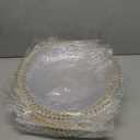 Efavormart 12-Pack Acrylic Charger Plates 13" Round Clear with Gold Beaded Rim - Decorative Dinner Party Serving Plates