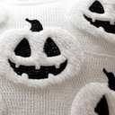 Fall Halloween Throw Pillow Covers 18x18 Set of 2 - Autumn Pumpkin Decor Pillow Cases - Faux Fur Decorative Pillows for Home Patio Couch Sofa - White