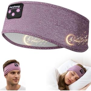 Perytong Sleep Headphones Wireless, Bluetooth Sports Headband Headphones with Ultra-Thin HD Stereo Speakers Perfect for Sleeping,Workout,Jogging,Yoga,Insomnia, Air Travel, Meditation (Purple)