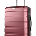 KROSER Hardside Expandable Carry On Luggage with Spinner Wheels & Built-in TSA Lock, Durable Suitcase Rolling Luggage with USB Port, Carry-On 20-Inch, Burgundy