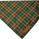 Realeaf Christmas Dog Bandanas 2 Packs, Reversible Red Green Plaid Dog Scarf, Xmas Pet Bandana for Boy and Girl, Premium Durable Fabric, Holiday Check Bandana for Small and Medium Dogs Pets (Small)