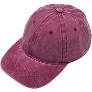 Baseball Cap Soft Cotton Plain Washed Vintage Comfort Unstructured Low Profile Dad Hats (Burgundy)