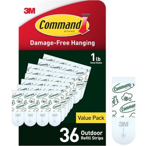 Command All Weather Small Foam Replacement Strips, 36 Strips