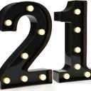 Pooqla 21st Birthday Decorations for Her Him, Light Up Number 21 for Party Table Decorations, 21st Birthday Gift for Women Men, Backdrop Wall Decor for 21st Wedding Anniversary Decoration (8.86 in)
