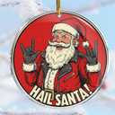 2 x Hail Santa - Santa Rocker - Heavy Metal Rock - Emo Goth Rockstar - Christmas Ornaments - Christmas Decorations - 3.6 in Acrylic - Funny Gag Gifts - White Elephant - Stocking Stuffers