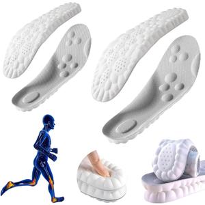 2 Pairs Cloud Insoles for Men, Cloud Soles for Men, Comfort Insole, U-Shape Memory Foam Insoles, Trim to Fit Inserts (2 Pairs- Gray, 12-13)