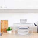 3-Tier Corner Shelf Counter and Cabinet Organizer - Steel Metal Wire - Rust Resistant - Plates, Dishes, Cabinet & Pantry Organizer - Kitchen Organization (10 x 7.5 Inch)(White)