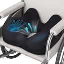 Benazcap Wheelchair Cushions Seat Cushion for Tailbone Pain Relief/Hemorrhoid - Hip Shaped Memory Foam Office Chair Cushions to Unleash Supreme Comfort in Office, Home, and Car Seating-Black