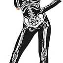 Morph - Sleeveless Skeleton Costume Women - Womens Skeleton Costume Bodysuit - Halloween Skeleton Costume Women Skeleton