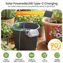 Automatic Drip Irrigation Kit, Solar & USB Rechargeable Auto Plant Watering System with Programmable Timer, Anti-Siphon Valve, DIY Irrigation System for up to 15 Outdoor/Indoor Potted Plants