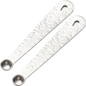 2 x 2PCS 1/8tsp(0.63ml) Single Measuring Spoon, Stainless Steel Embossed Measure Scoop Only, Individual Spoon for Cooking and Baking