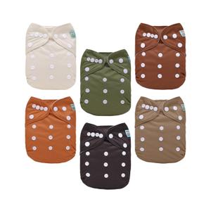ALVABABY Baby Cloth Diaper 6 Pack with 12 Inserts One Size Cloth Diaper Covers Adjustable Washable Reusable for Baby Girls and Boys
