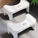 Recximi 2Pcs Poop Toilet Stool, Portable Bathroom Potty Stool, Non-Slip Toilet Foot Stool Squat Adult, Pooping Step Stool for Adults & Toddlers, Portable for Travel, White 2 Pack