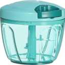 Ourokhome Manual Food Processor Vegetable Chopper, Portable Hand Pull String Garlic Mincer Onion Cutter for Veggies, Ginger, Fruits, Nuts, Herbs, etc., 650ml, Blue