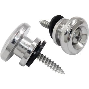 Piutouyar 2 Pack Metal Guitar Strap Locks, Silver Mushroom Style Strap Buttons Electric Guitar Strap Locks for Guitar Bass Ukulele