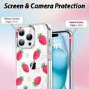 6 x Cute Strawberry Case for iPhone 15 Pro Max 6.7 Inch with Kawaii Little Daisy Design,Clear Slim Soft TPU Shockproof Protective Cover Compatible for iPhone 15 Pro Max for Women Girls Kids