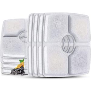 Cat Water Fountain Filters,8 Pack Replacement Filter Fit for Top Square 84oz/2.5L Cat Pet Fountain, 3 Filtration System