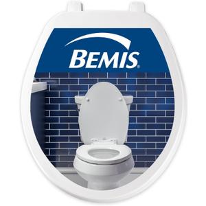 Bemis 70 Durable Plastic Toilet Seat, Round, White