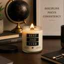 Best Dad Ever Candle, Tobacco Vanilla Scented Candle for Dad with Crackling Wood Wick, 100% Soy Wax Candle, Hand Poured Masculine Fragrance