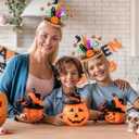 2 x Edoneery Halloween Witch Hat Headband for Women, Fancy Dress Wizard Costume Hair Accessory with Veil for Cosplay Parties