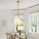 15.7in Alabaster Pendant Light Gold Brass Chandelier for Kitchen | Hanging Ceiling Light, Dining Room, Bedside, Over Table, Marble Stone, Contemporary, Luxury, Hanging Lights, Light Fixtures