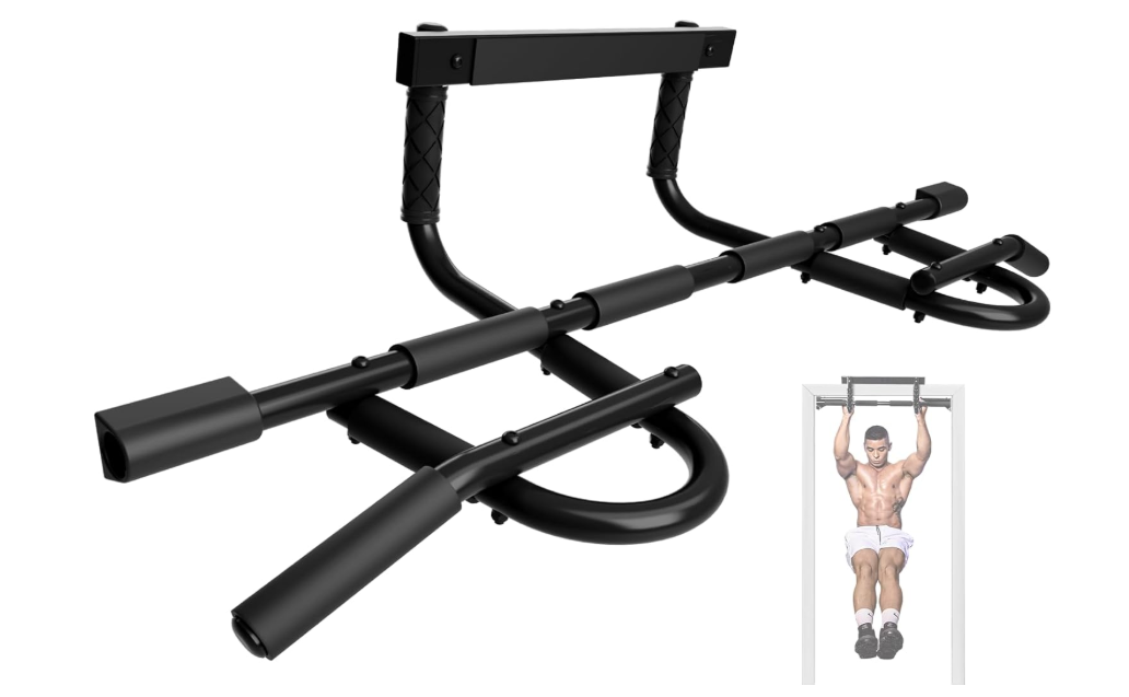 Yes4All Heavy Duty Wall Mounted Pull Up Bar, Over Door Pull Up Bar for Doorway, Multi Grip Chin Up Bar, Sturdy Strength Training Bars & Durable Gym Bar for Home Exercise 