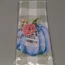 WINGTECA 2 Pcs Plaid Pumpkin Fall Kitchen Towels Fall Kitchen Decor for Home Seasonal Autumn Thanksgiving Harvest Gifts Waffle Weave Dish Tea Hand Towels for Farmhouse Kitchen Bathroom 14 x 23 Inches