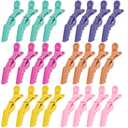 Ondder 24 Pack Professional Alligator Hair Clips for Styling and Salon - Plastic Gator Clips (Multi-colored)