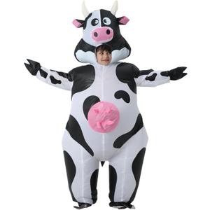 Inflatable Cow Costume, Hilarious Cow Suit, Air Blow up Animal Costumes, Ideal for Halloween, Christmas, Carnival, One Size