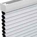 Changshade Cordless Cellular Shades,Blackout Honeycomb Shades for Windows,Pull Down Pleated Blinds,Easy to Install for Indoor Windows and French Doors,White(Blackout),40" w x 64" h