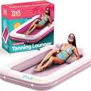 Premium Inflatable Tanning Pool Lounger | Large Inflatable Tanning Bed for Adults - 4 in 1 Multipurpose Suntan Tub | Pool Floats Adults, Inflatable Pool Float | Tanning Float - Sunbathing Pool Raft