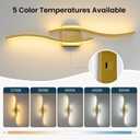 WOSHITU Gold LED Bathroom Vanity Lights: 31.5 Inch 32W Bathroom Lighting Fixtures Over Mirror 5CCT Dimmable 2700-5000K Vanity Lights Modern Bath Sconces Wall Light for Mirror Bedroom Living Room Brushed Gold, 31.5 Inch