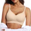 OEAK Womens Wireless Bras Comfortable Push Up Bra No Underwire Bra Full Support Lift Bralette Everyday Seamless Tshirt Bras XL