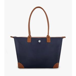 Milan Chiva Nylon Tote Bag for Women Large Shoulder Bag with Zipper Lightweight Foldable Work Tote