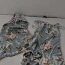 Women's Satin Robe Set 2 Piece Pajama Sets Sexy Lingerie Robes Soft Sleepwear Silky Kimono Nightgown with Camisole (Aqua Floral),XL