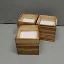 Wood Planter Box 4 Inch Square, Burned Wood Color, Plastic Liner, Garden Centerpiece Display, Wedding Flowers Holder, Home and Venue Decor, (Set of 6) (Burned Wood)