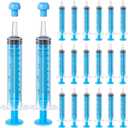 TrelaCo 20 Pack 10ml Oral Syringes with Cap for Liquid Plastic Syringe Without Needle Colored Measuring Dispensing Tools Individually Sealed for Pets Feeding(Blue)